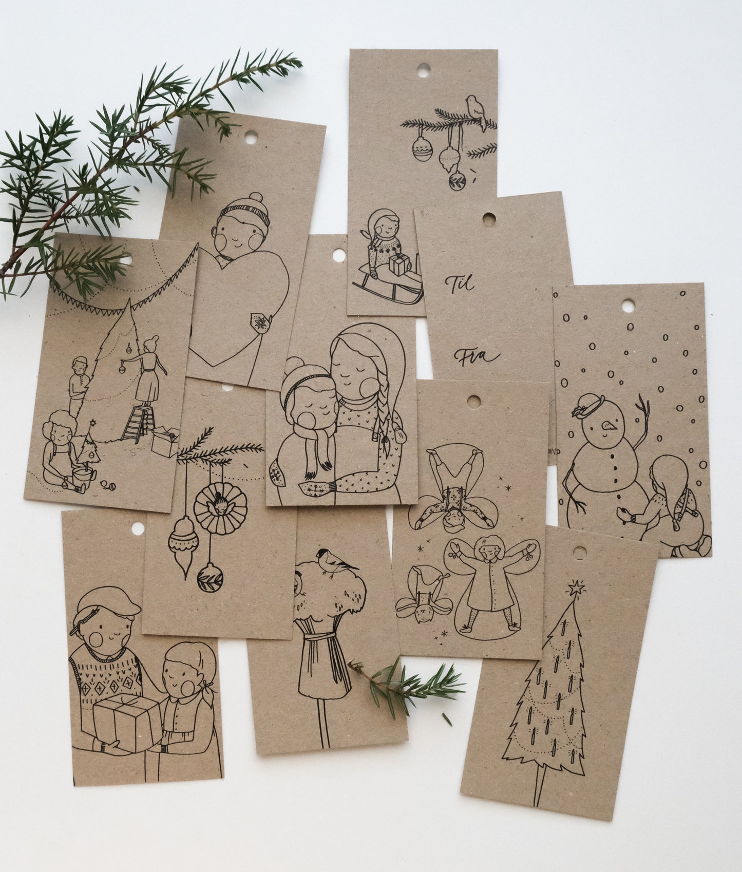 Gavelapper, 10 stk med julemotiv