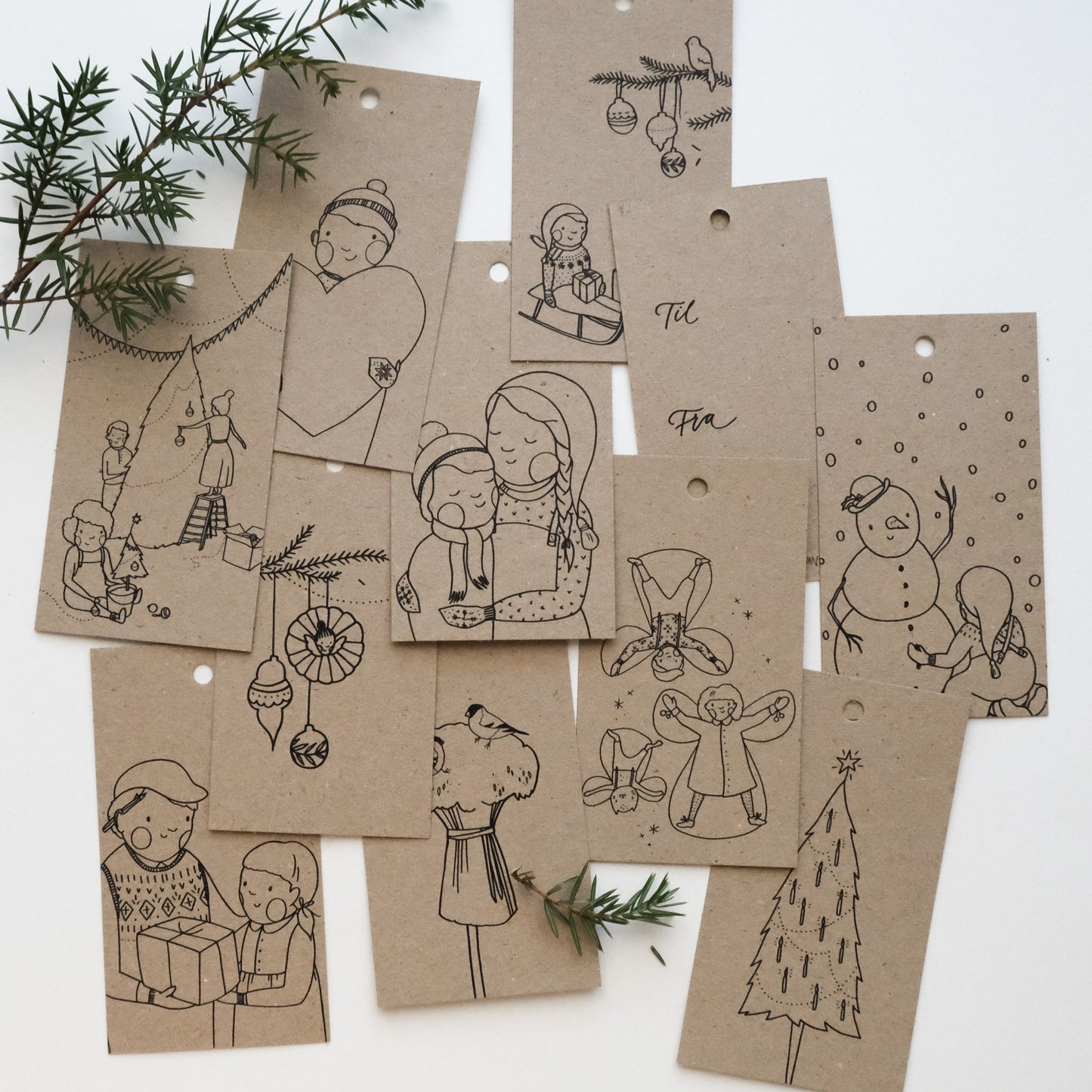 Gavelapper, 10 stk med julemotiv